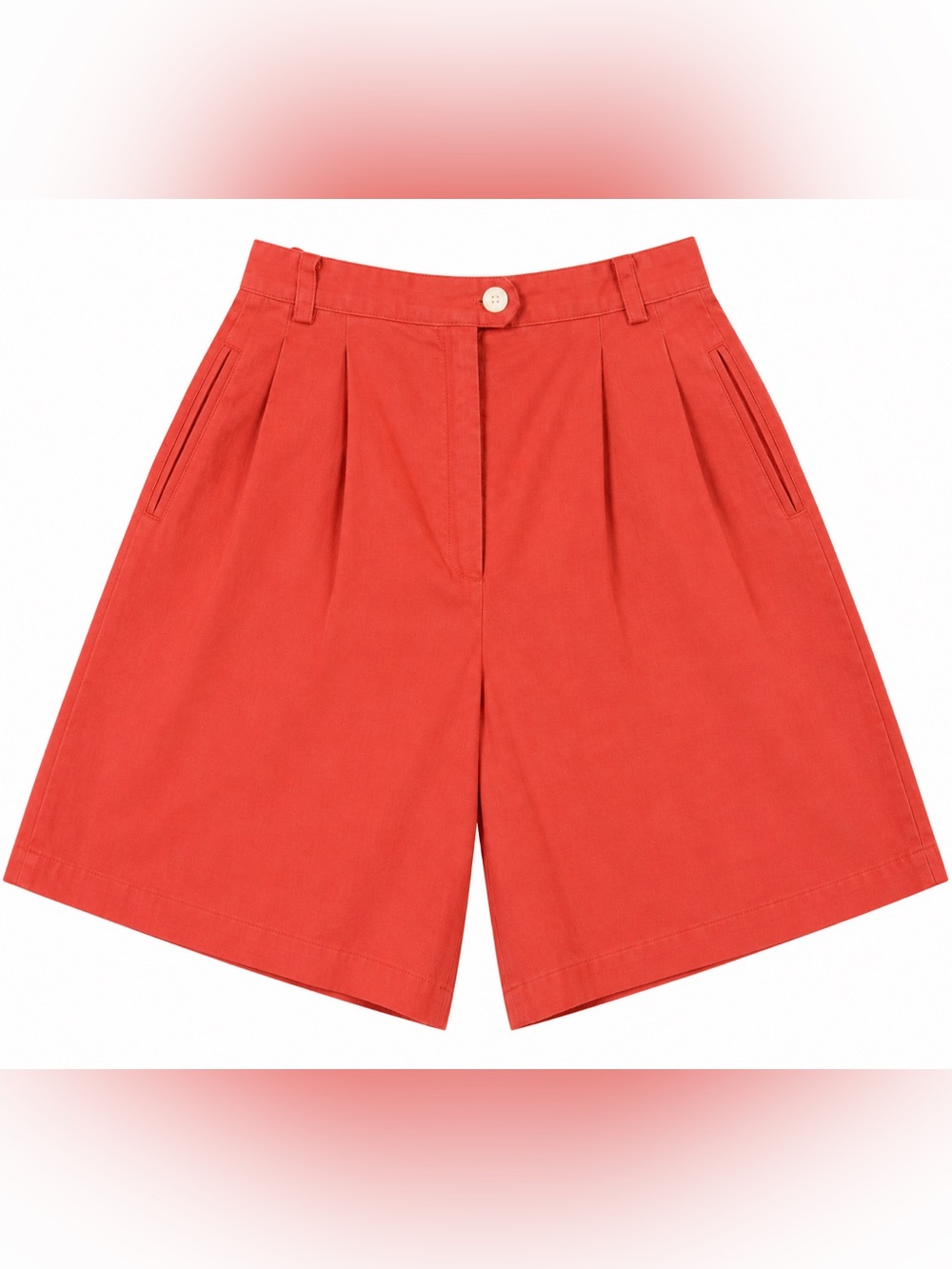 Vintage Breeches Coral Red Bermuda Shorts High Waist Wide Leg Size 0